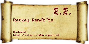 Ratkay Renáta névjegykártya